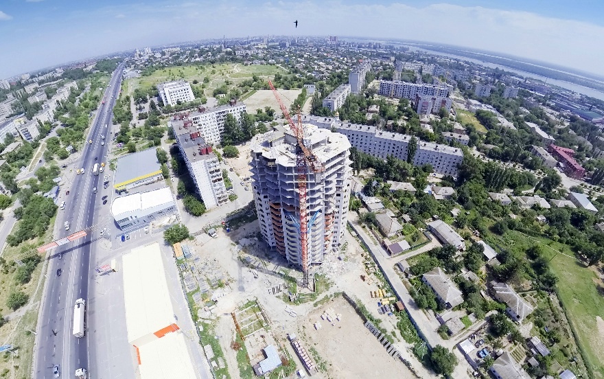 Строительство ЖК Петровский. Панорама с высоты